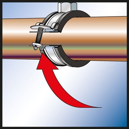 Buisklem staal verzinkt met rubber inlage | 32 - 37mm