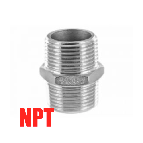 Dubbele nippel RVS NPT