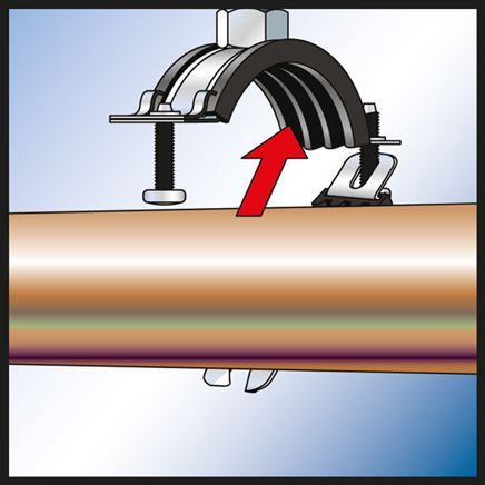 Buisklem staal verzinkt met rubber inlage | 156 - 163mm