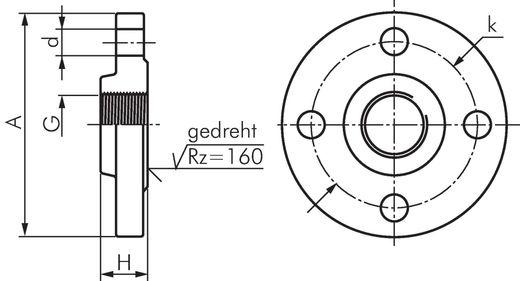 Draadflens RVS PN16-DN065 bi.dr. 21/2” 