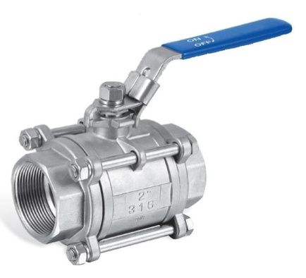 Kogelkraan RVS 316 3-delig bi.bi