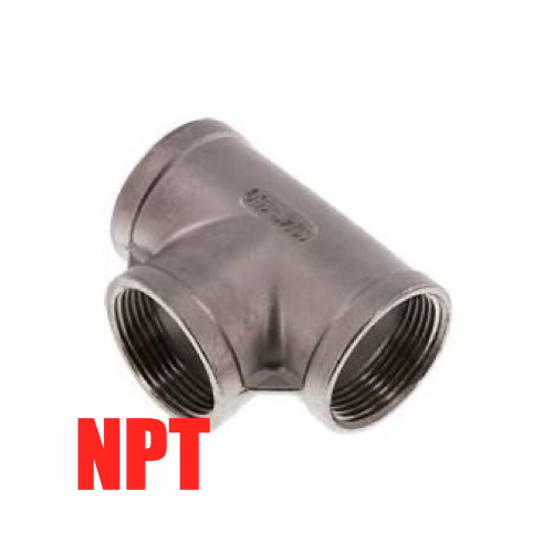 T-stuk RVS NPT binnendraad 