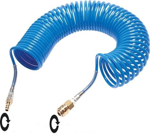 PU spiraalslang met gemonteerde koppelingen
