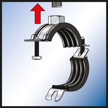 Buisklem staal verzinkt met rubber inlage | 32 - 37mm